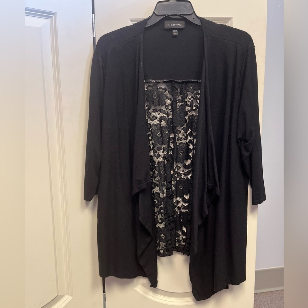 0124-17 Lane Bryant lace back cardigan, 2X (18/20)